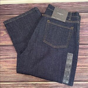 Liz Claiborne Denim Hepburn Dark Blue Straight Jeans High Rise NWT 12S